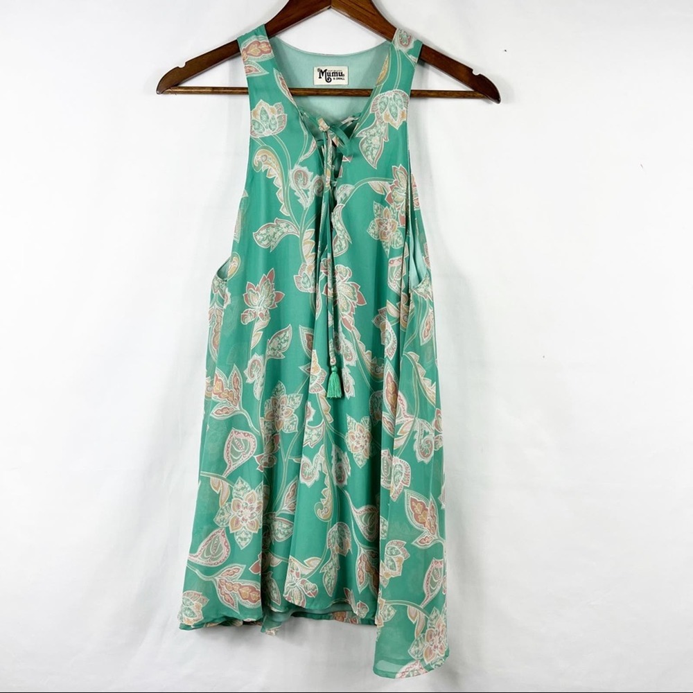 SHOW ME YOUR MUMU Rancho Mirage Lace Up Paisley Tunic Dress  in XS